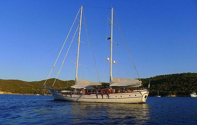 a sailboat on the water aboard BABYLON Yacht for Sale