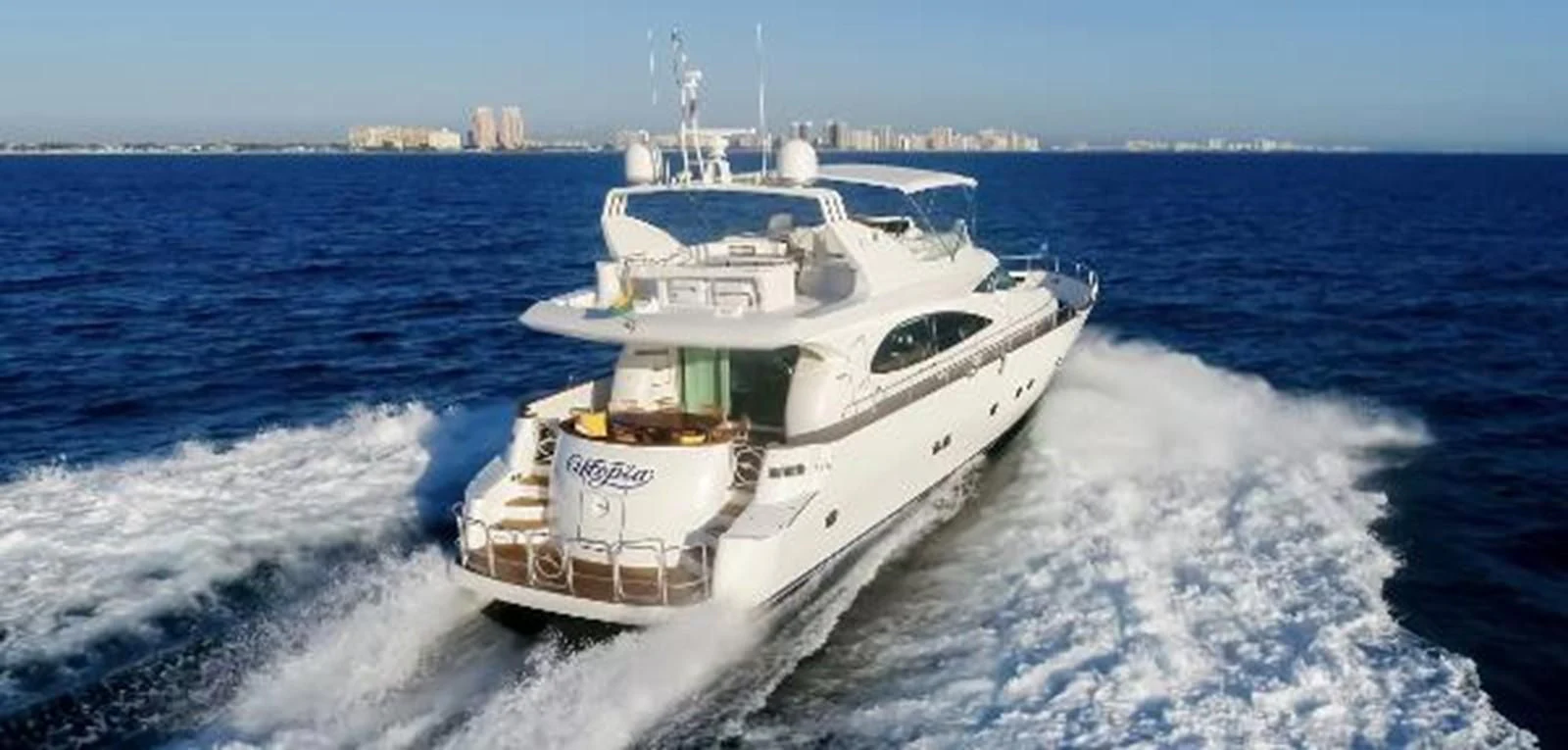 a boat on the water aboard UTOPIA Yacht for Sale