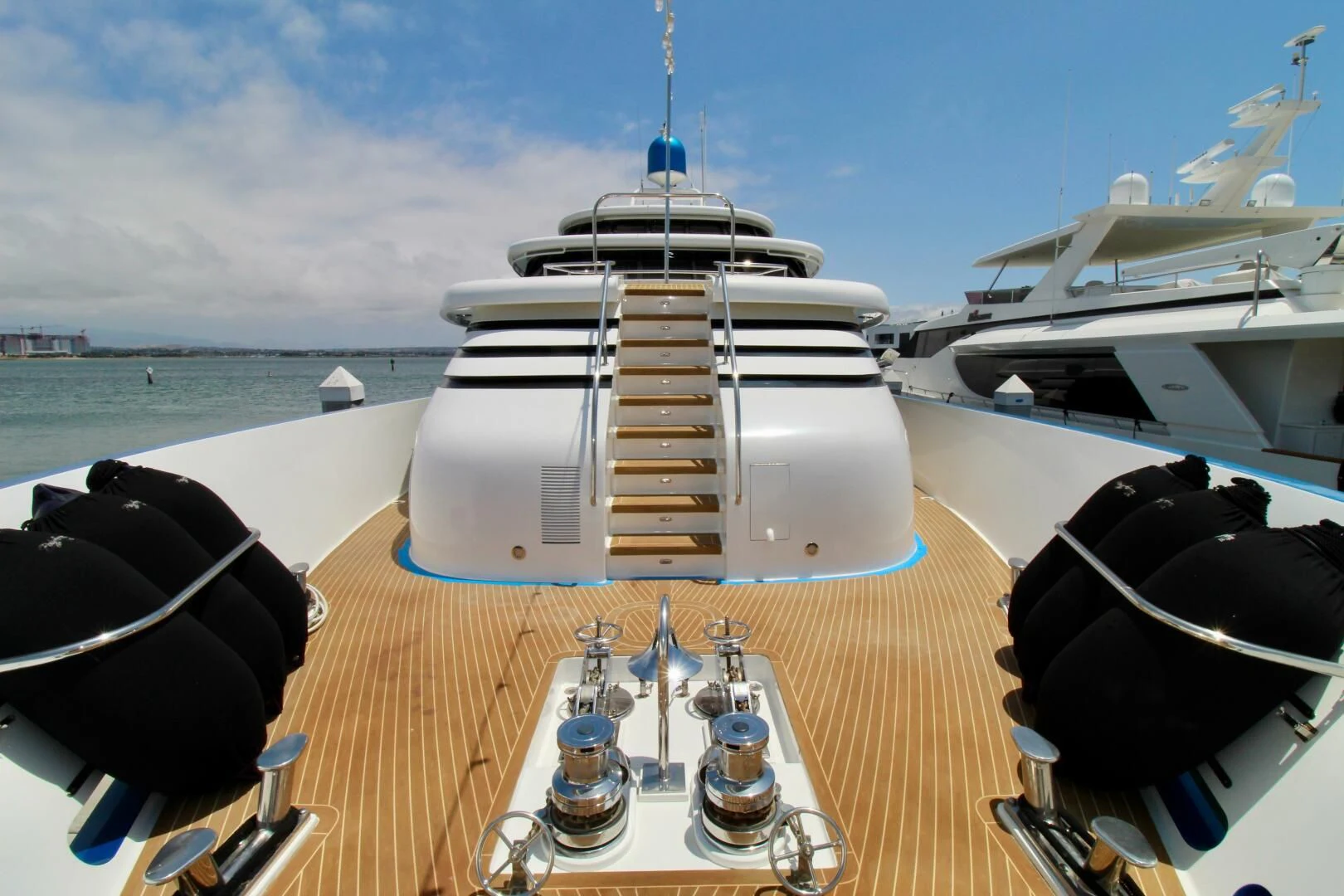 a boat on a deck aboard MY WAY Yacht for Sale