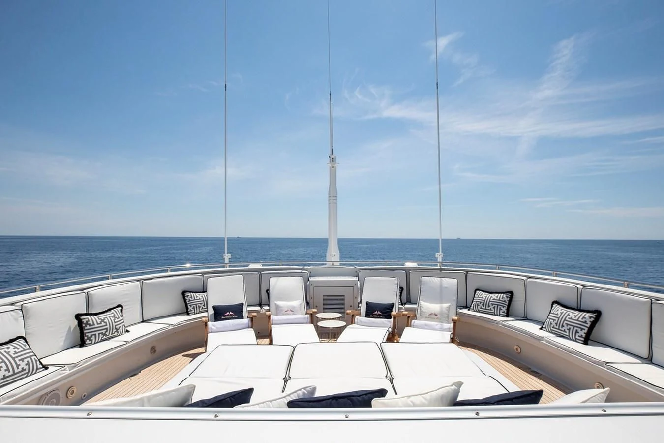 a lounge chair on a boat aboard SIERRA 2 Yacht for Sale