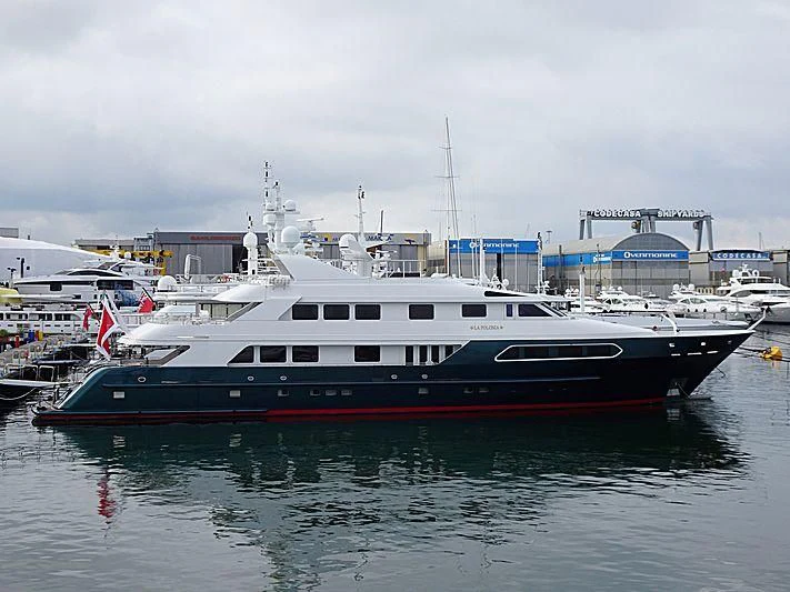 a large boat in the water aboard SIERRA 2 Yacht for Sale