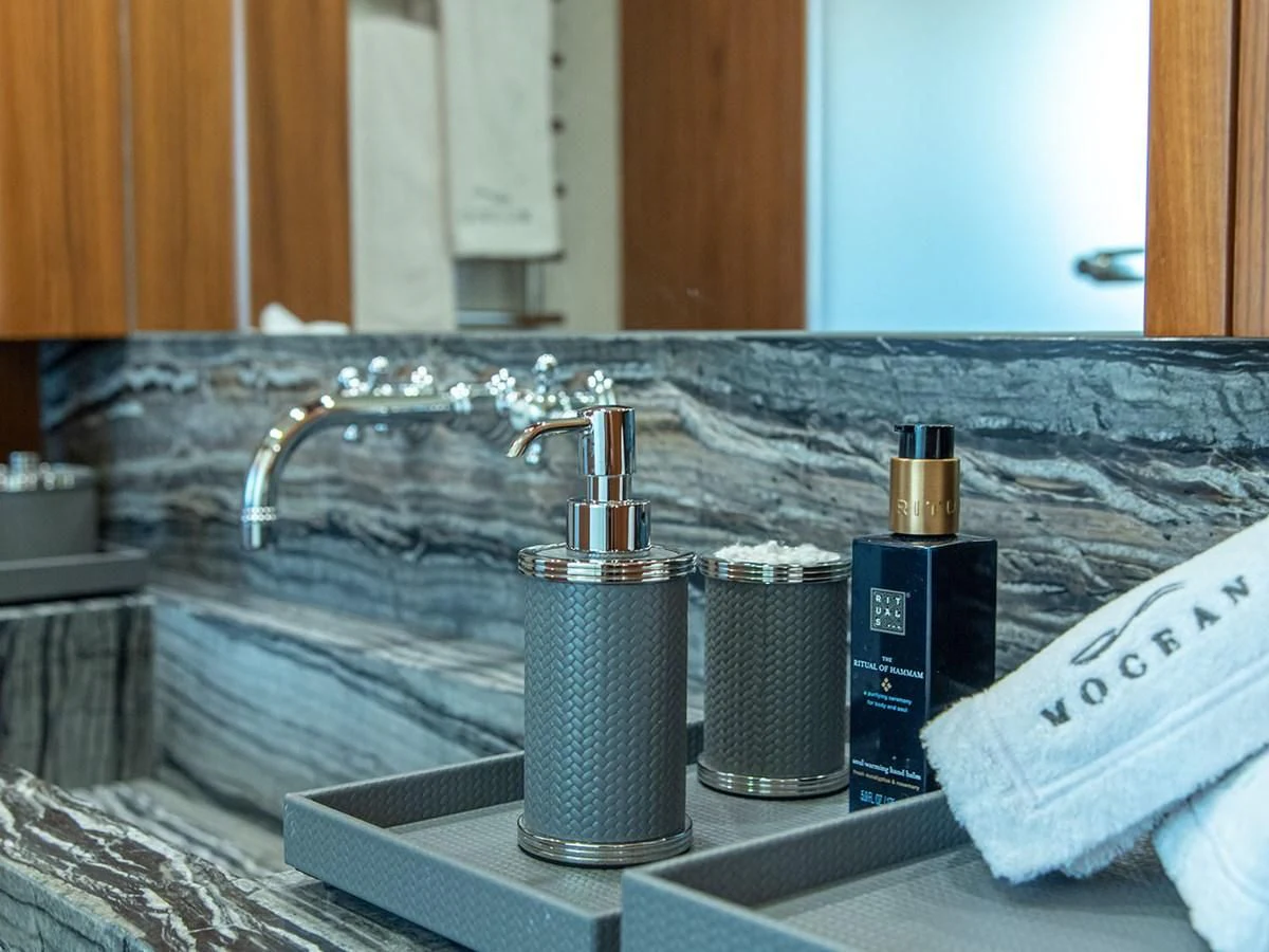 a sink with a faucet aboard MOCEAN Yacht for Sale