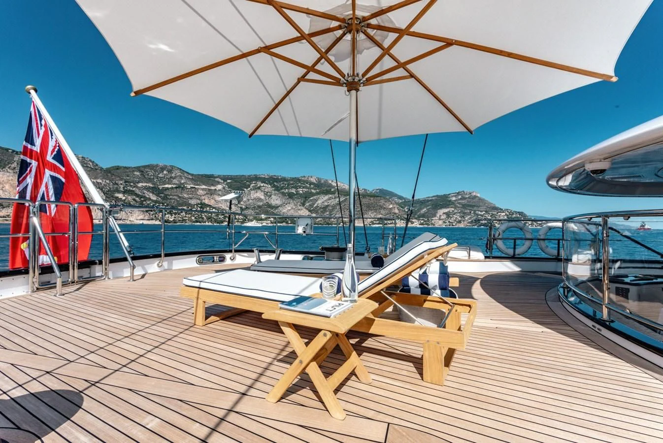 a boat on a deck aboard ROSEHEARTY Yacht for Charter