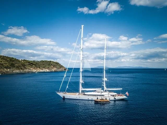 a sailboat on the water aboard ROSEHEARTY Yacht for Charter