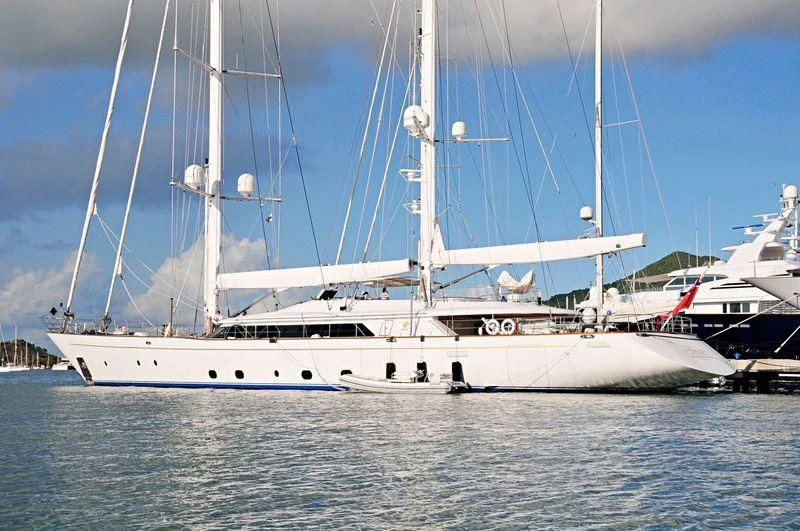 a white boat in the water aboard ROSEHEARTY Yacht for Charter