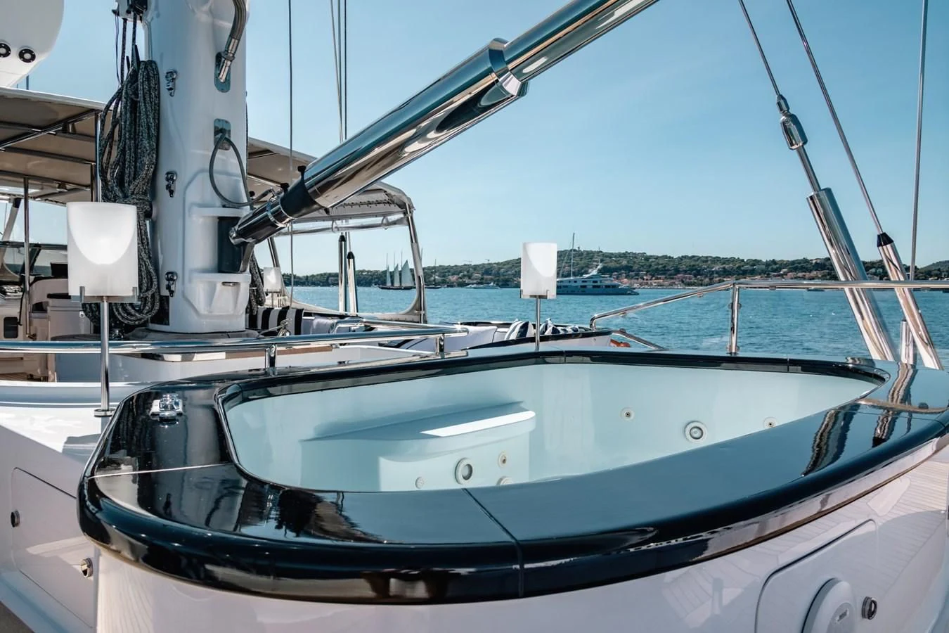 a boat on the water aboard ROSEHEARTY Yacht for Charter
