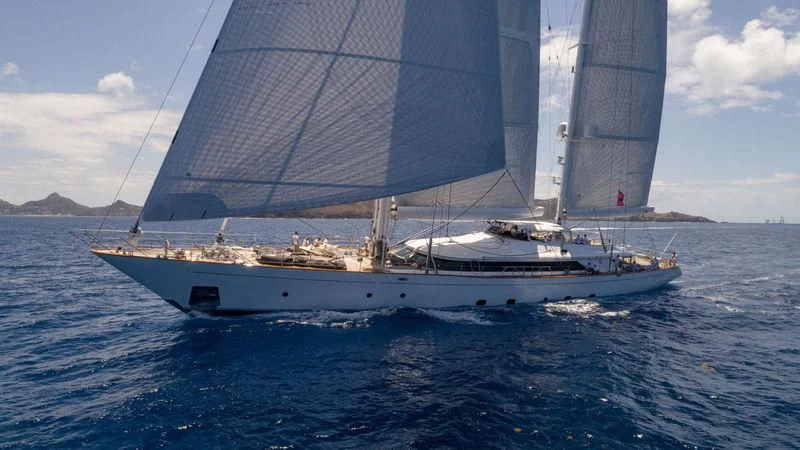 a boat sailing on the sea aboard ROSEHEARTY Yacht for Charter