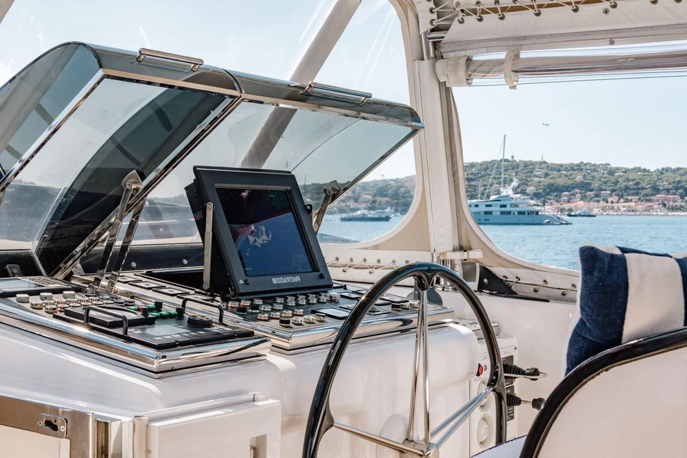 a laptop on a boat aboard ROSEHEARTY Yacht for Charter