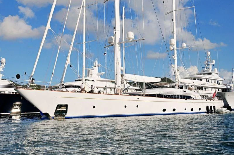 a white boat on the water aboard ROSEHEARTY Yacht for Charter