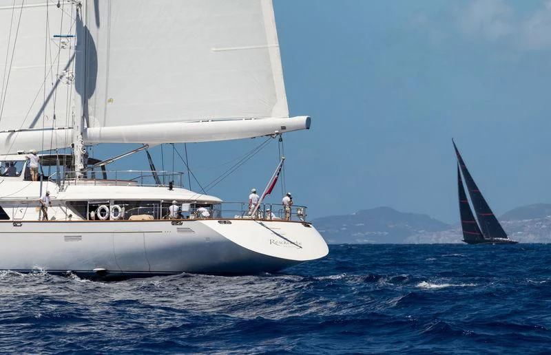 a boat sailing on the sea aboard ROSEHEARTY Yacht for Charter