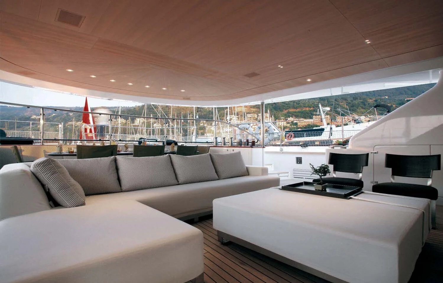 a room with couches and a table aboard ROSEHEARTY Yacht for Charter