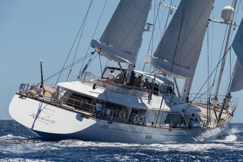 a boat sailing on the sea aboard ROSEHEARTY Yacht for Charter