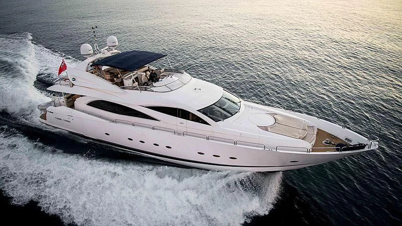 a white yacht in the water aboard WINNING STREAK 2 Yacht for Sale