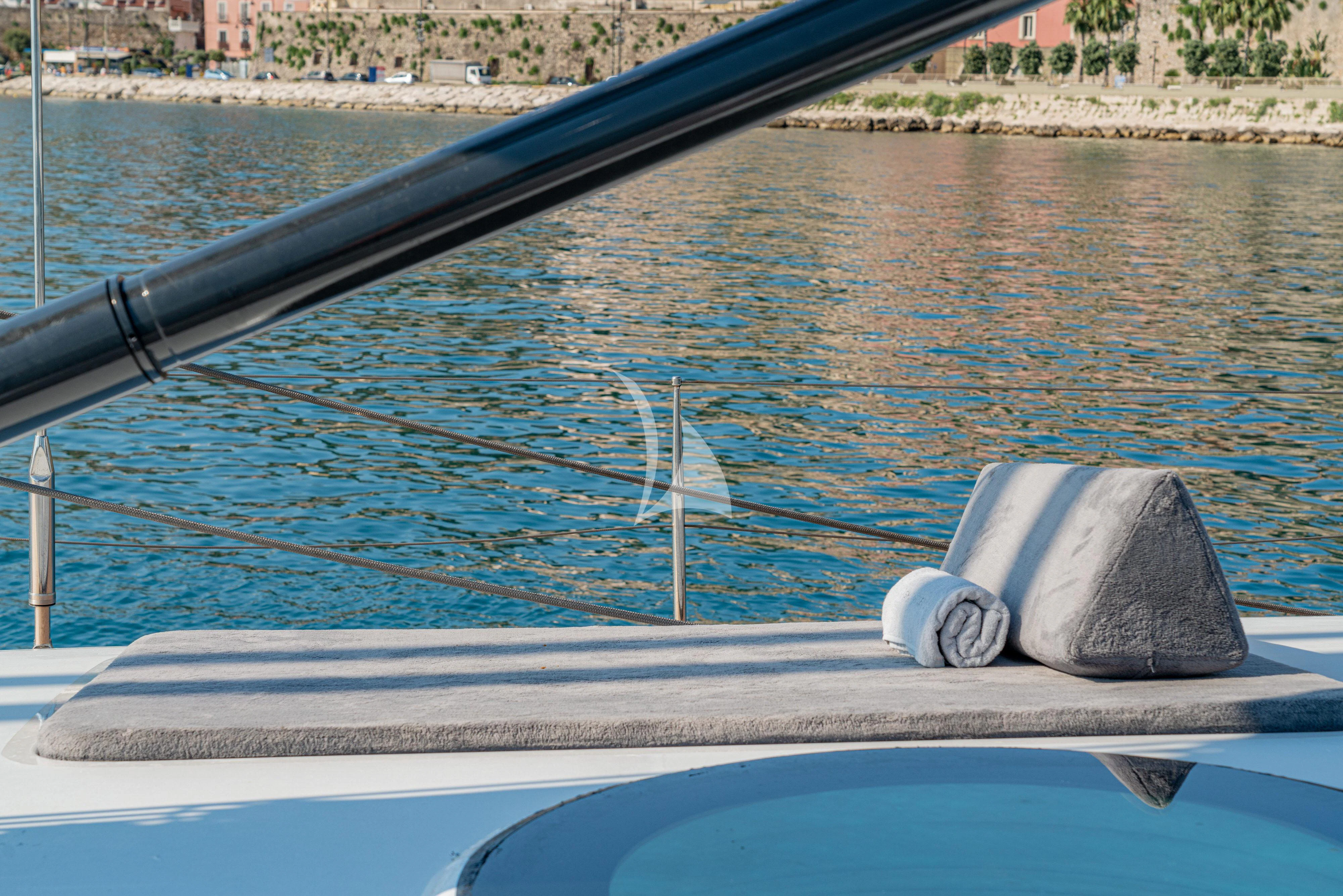 a hat on a boat aboard ASHLEYROSE Yacht for Sale