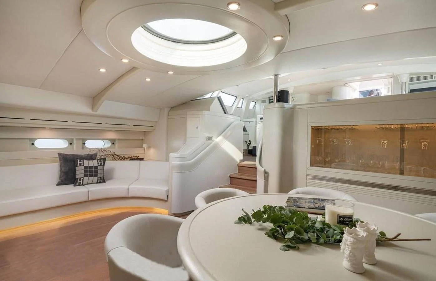 a large modern looking room aboard ASHLEYROSE Yacht for Sale