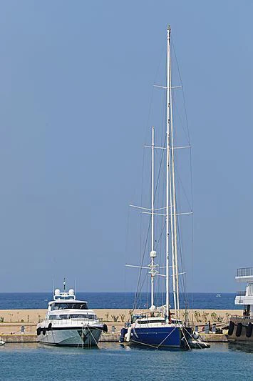 a boat is parked in the water aboard ASHLEYROSE Yacht for Sale