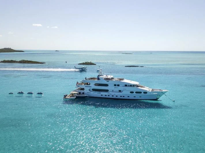 a boat in the water aboard MILESTONE Yacht for Sale