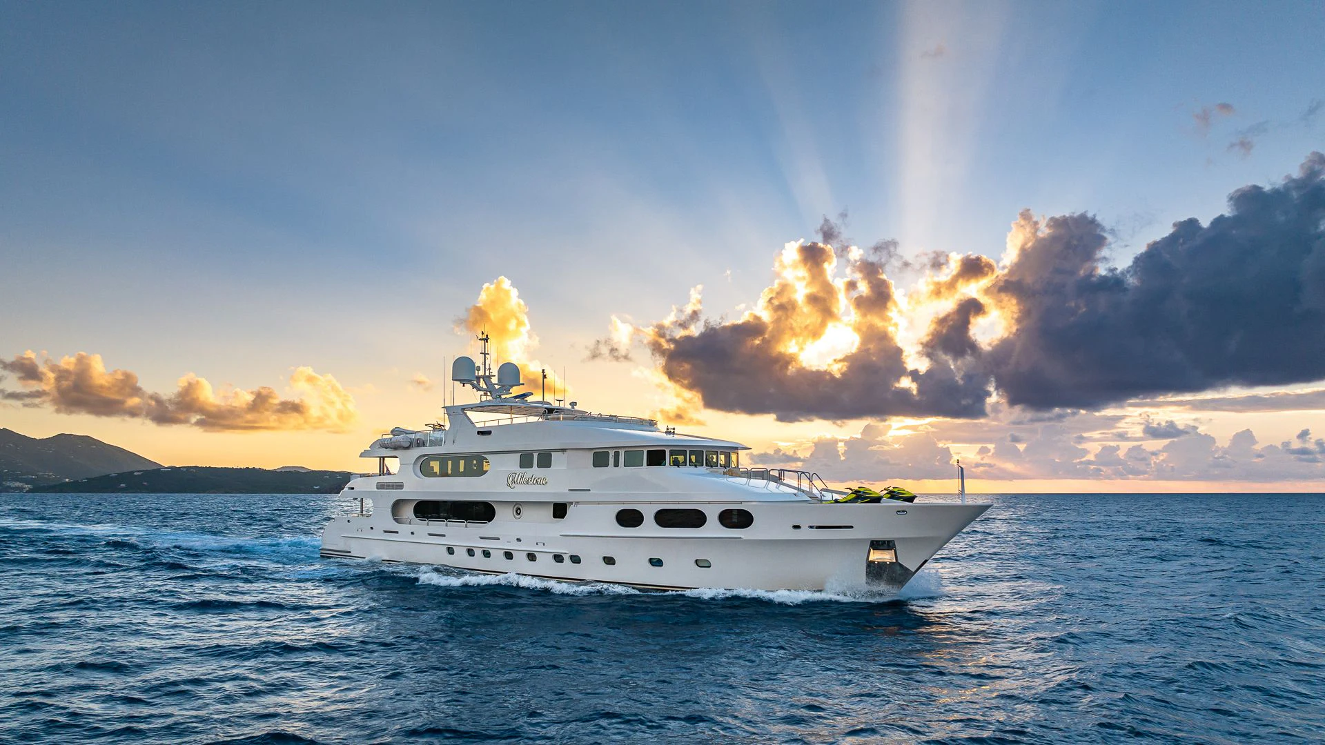 a boat on the water aboard MILESTONE Yacht for Sale