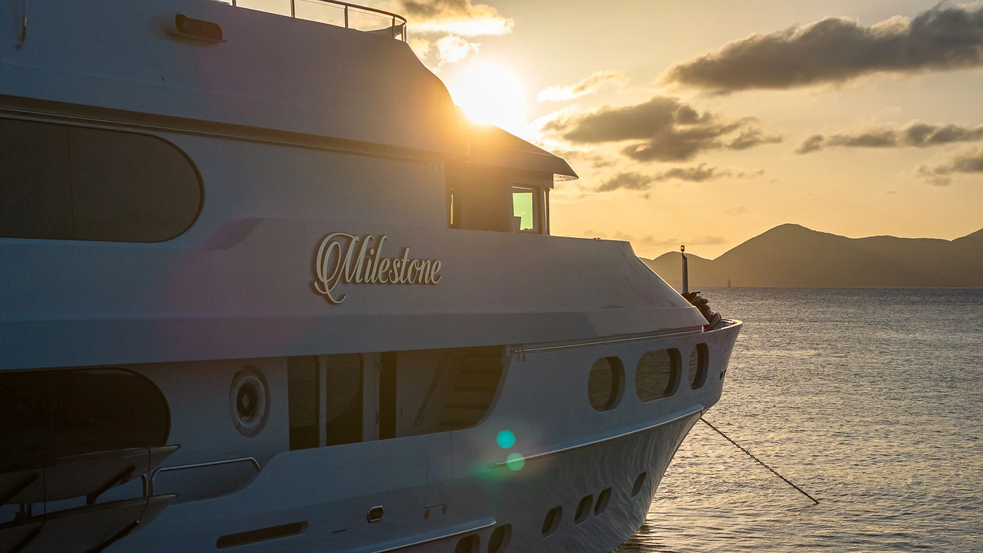 a boat on the water aboard MILESTONE Yacht for Sale