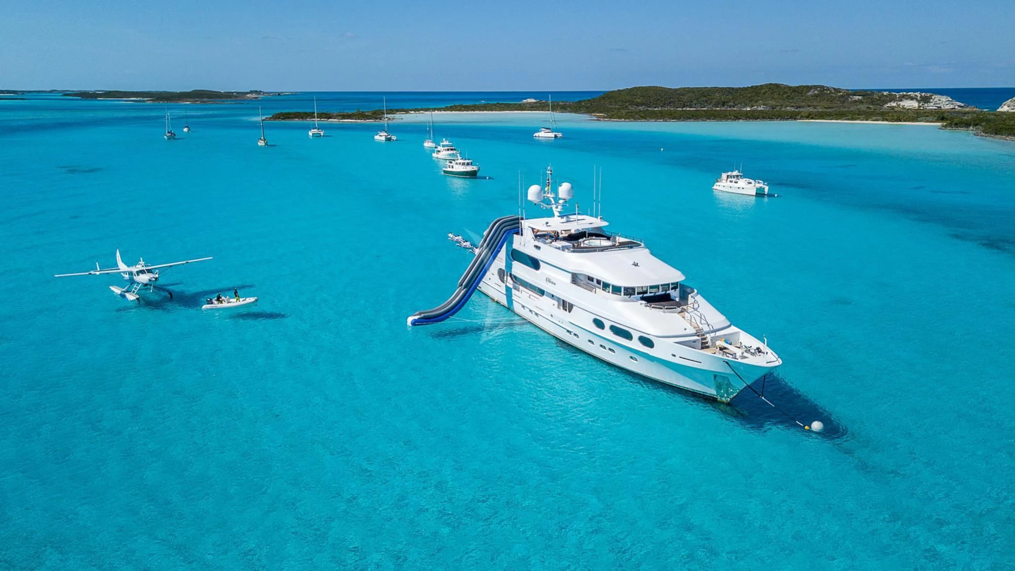 a boat in the water aboard MILESTONE Yacht for Sale