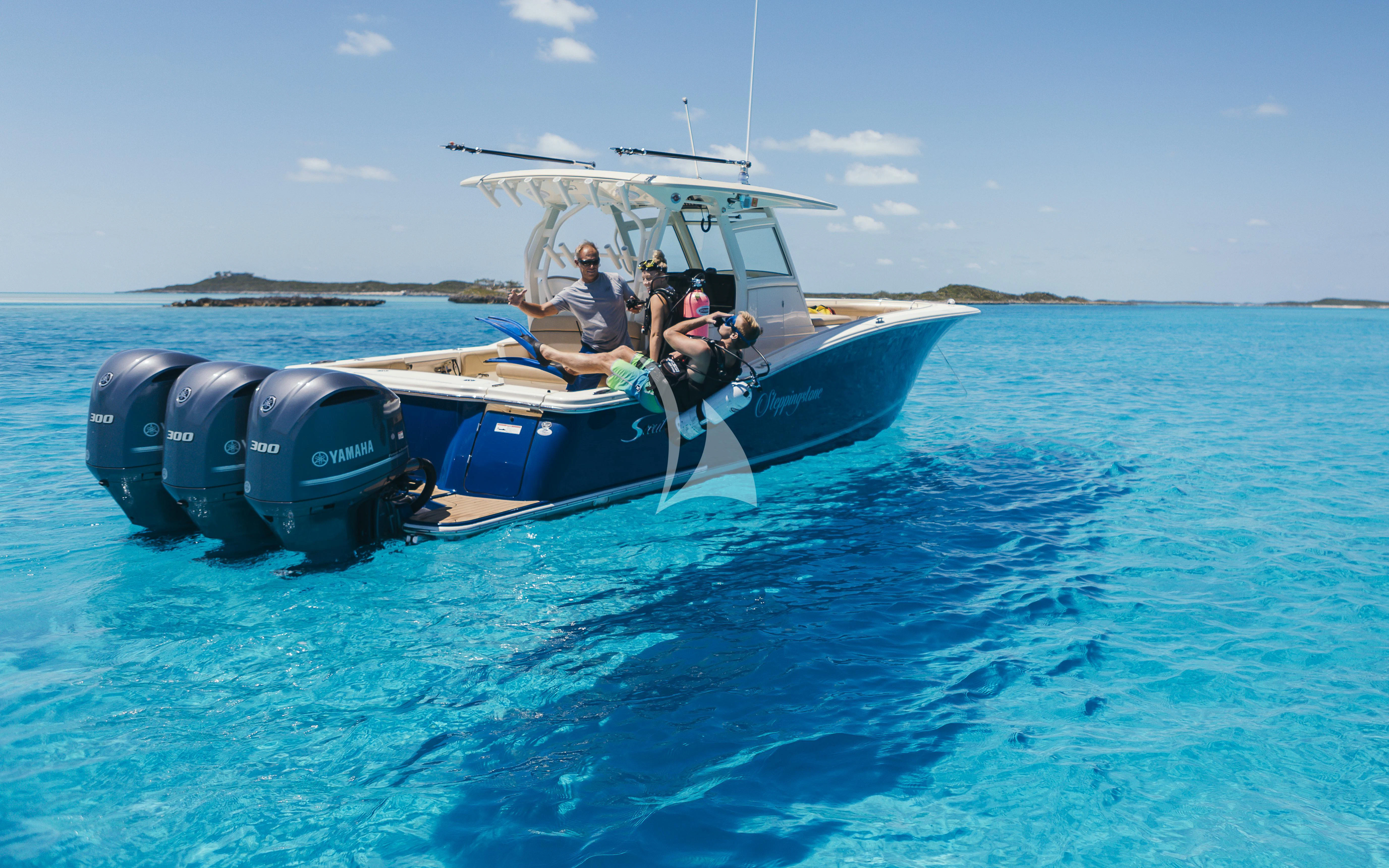 a boat in the water aboard MILESTONE Yacht for Sale