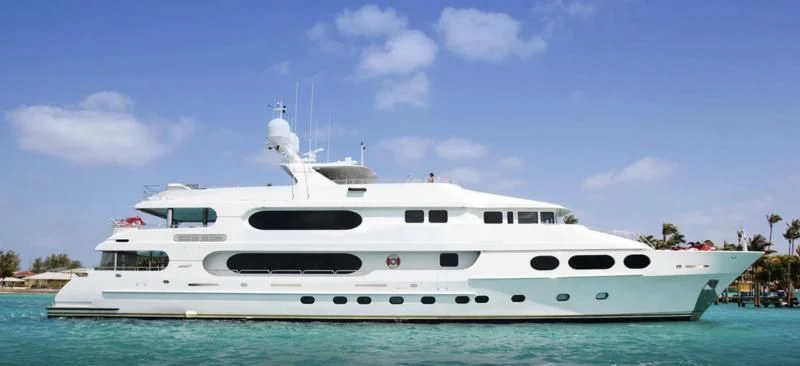 a white yacht in the water aboard MILESTONE Yacht for Sale