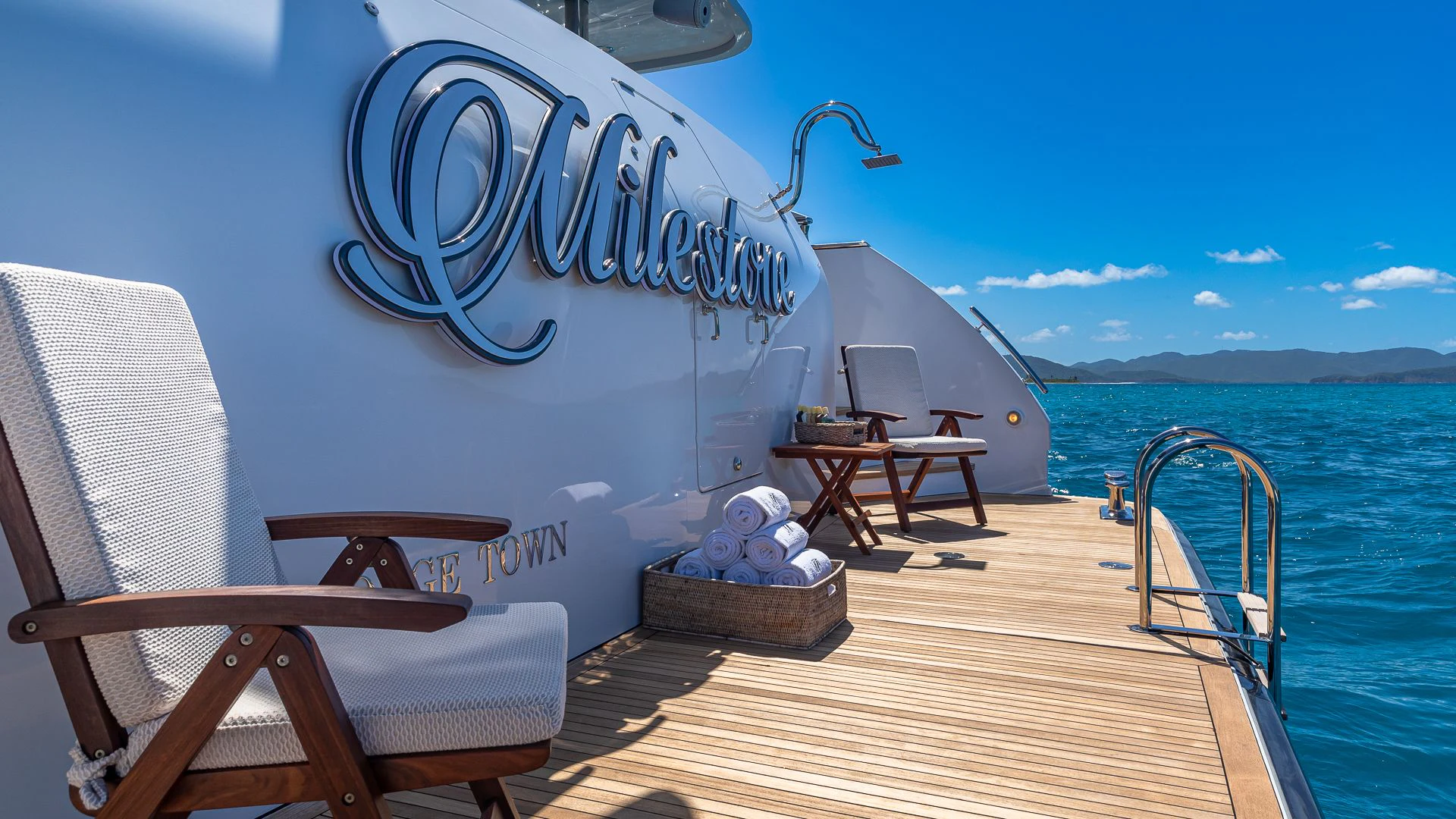 a boat on the water aboard MILESTONE Yacht for Sale