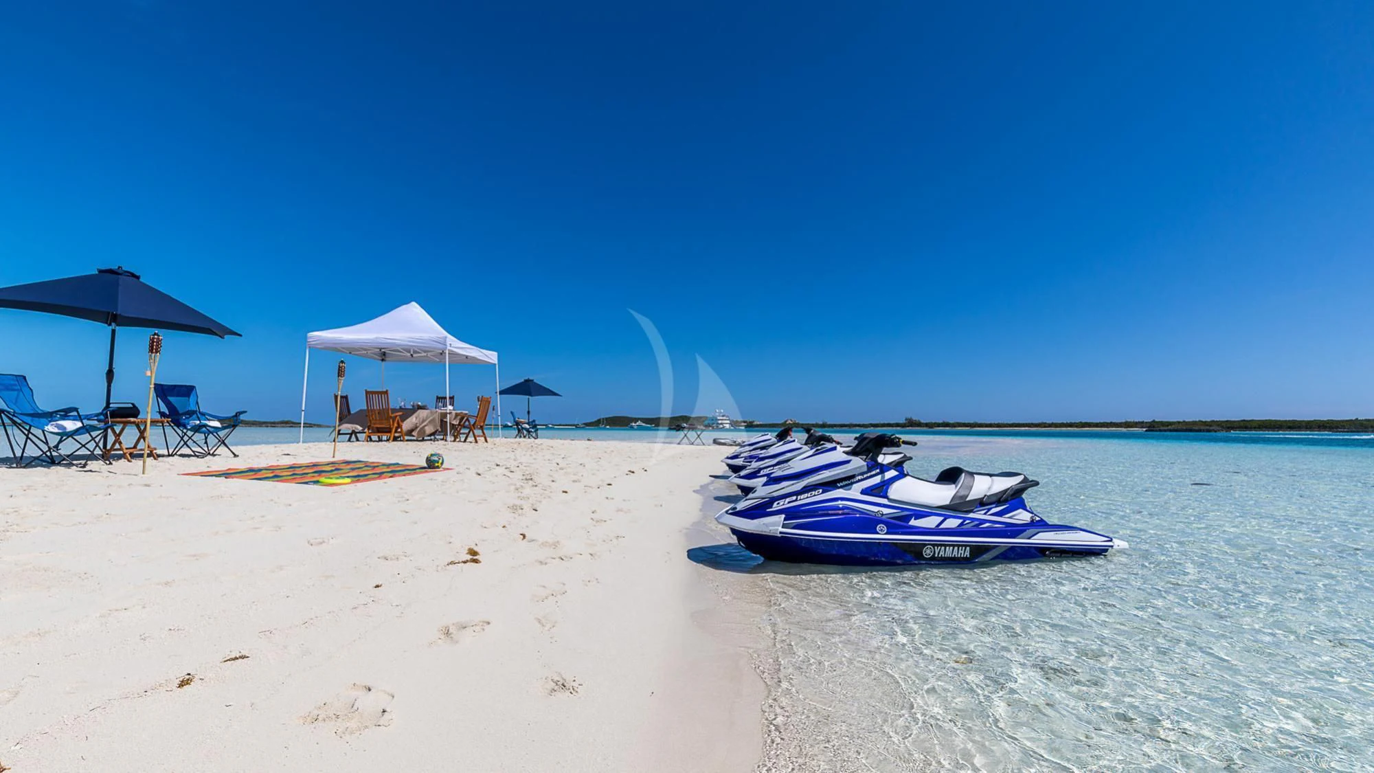a boat on a beach aboard MILESTONE Yacht for Sale