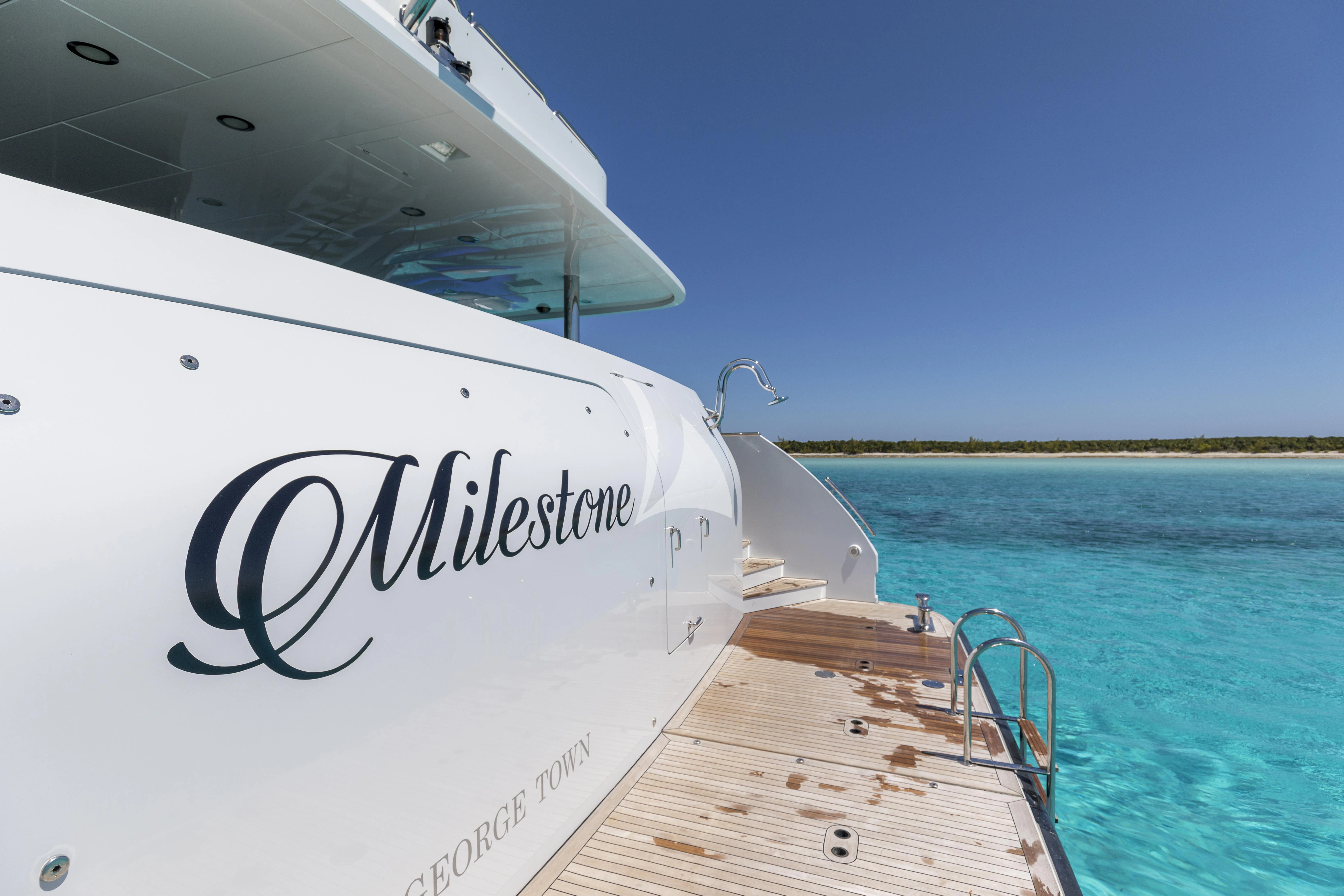 a boat on the water aboard MILESTONE Yacht for Sale