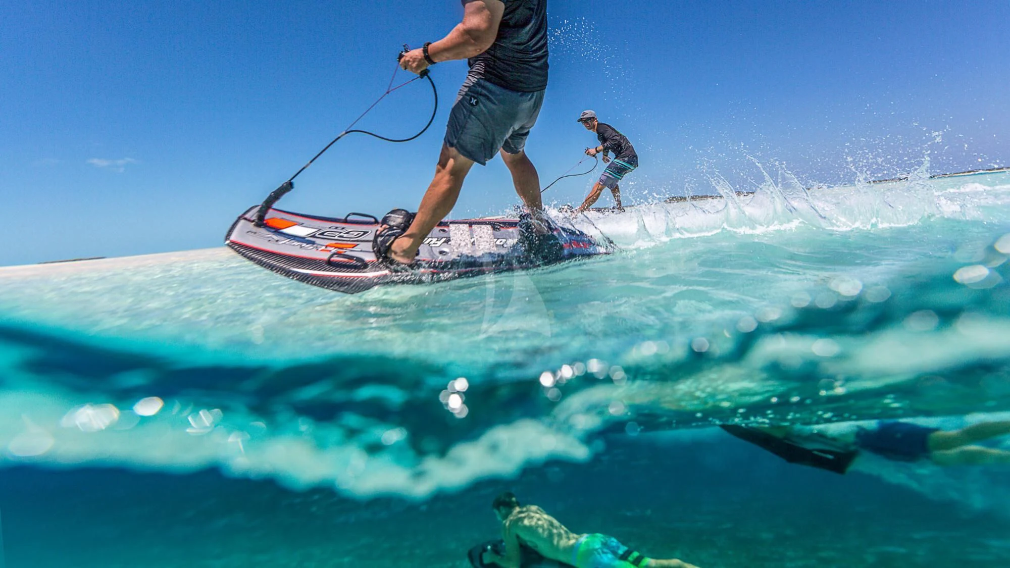 a man on a paddle board aboard MILESTONE Yacht for Sale