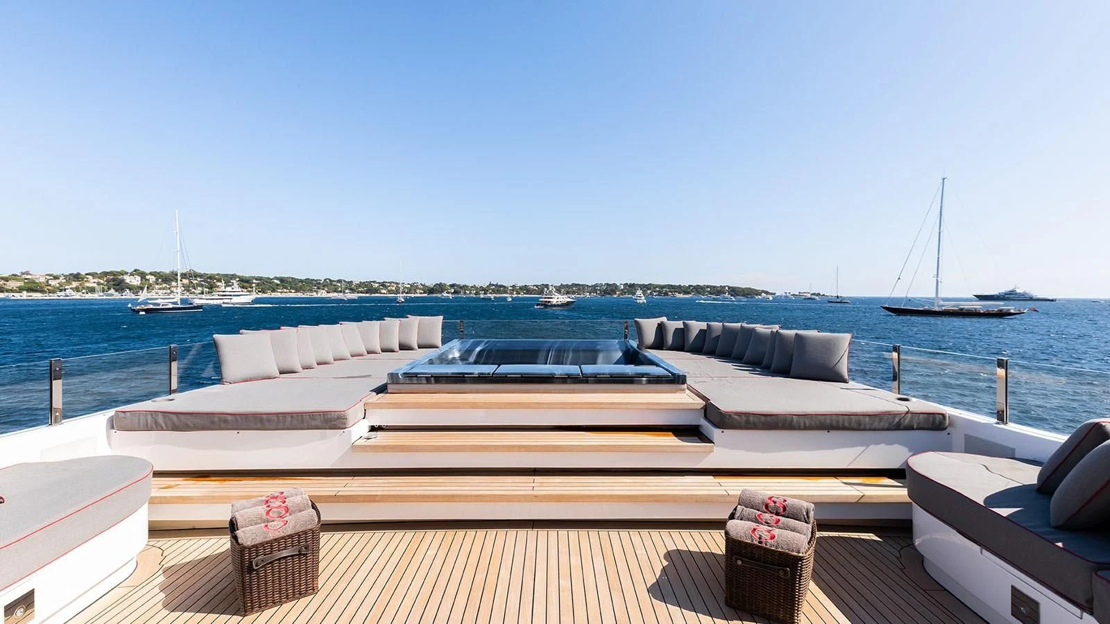 a deck with boats on it aboard ALASKA Yacht for Sale