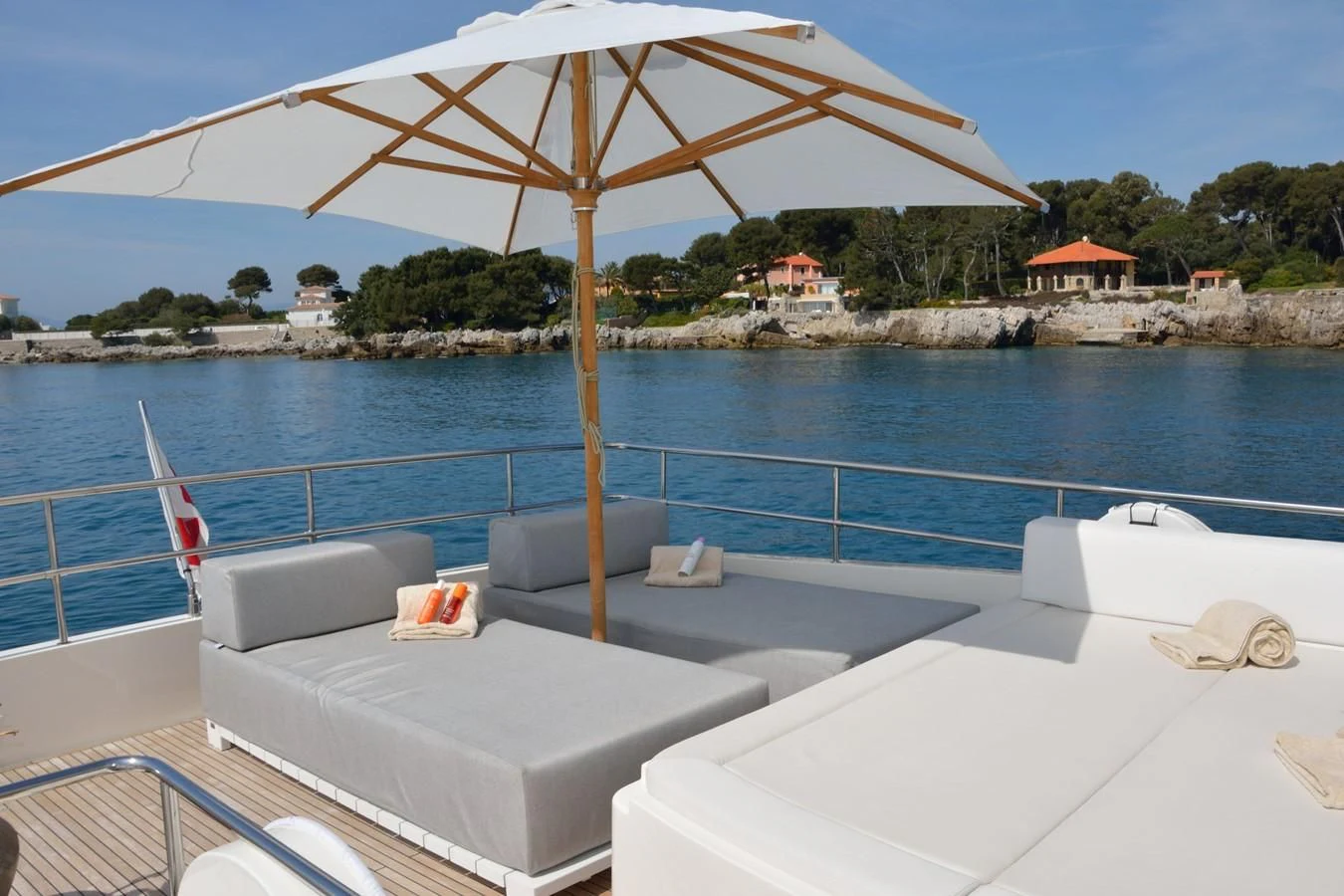 a boat on the water aboard HEAL Yacht for Sale