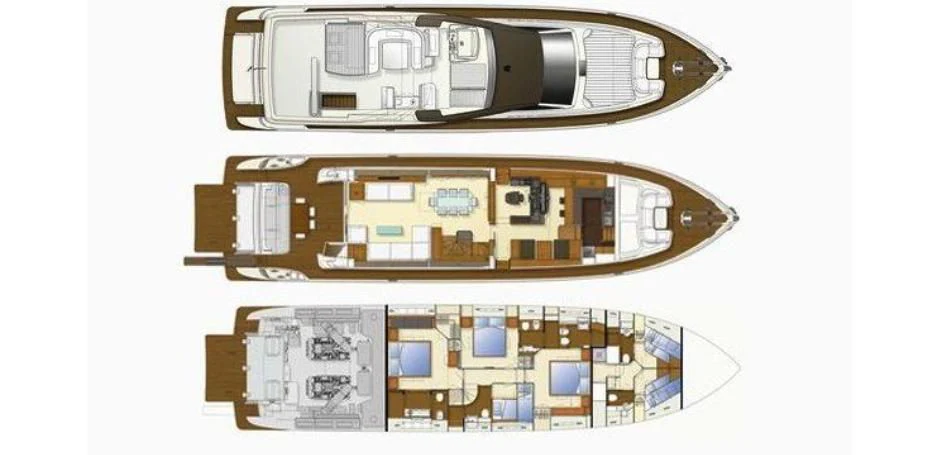 diagram, engineering drawing aboard HEAL Yacht for Sale