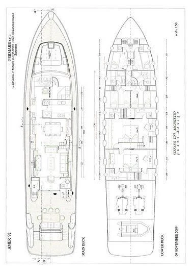 diagram, engineering drawing aboard ALDA 2 Yacht for Sale