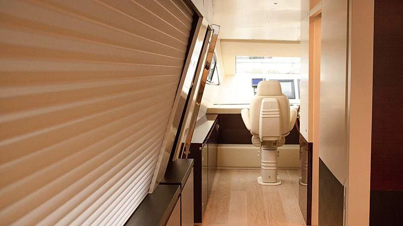 a person in a costume in a room with a wood ceiling aboard ALDA 2 Yacht for Sale