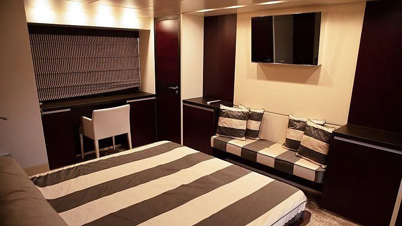 a room with a bed and a couch aboard ALDA 2 Yacht for Sale