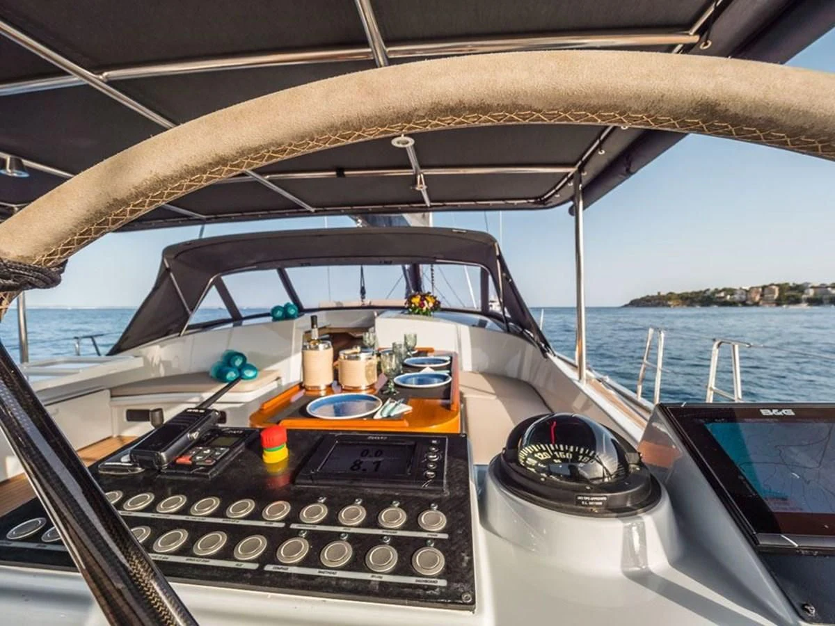 the inside of a boat aboard KALINDA Yacht for Sale