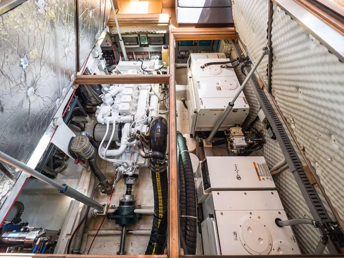 a large machine in a factory aboard KALINDA Yacht for Sale
