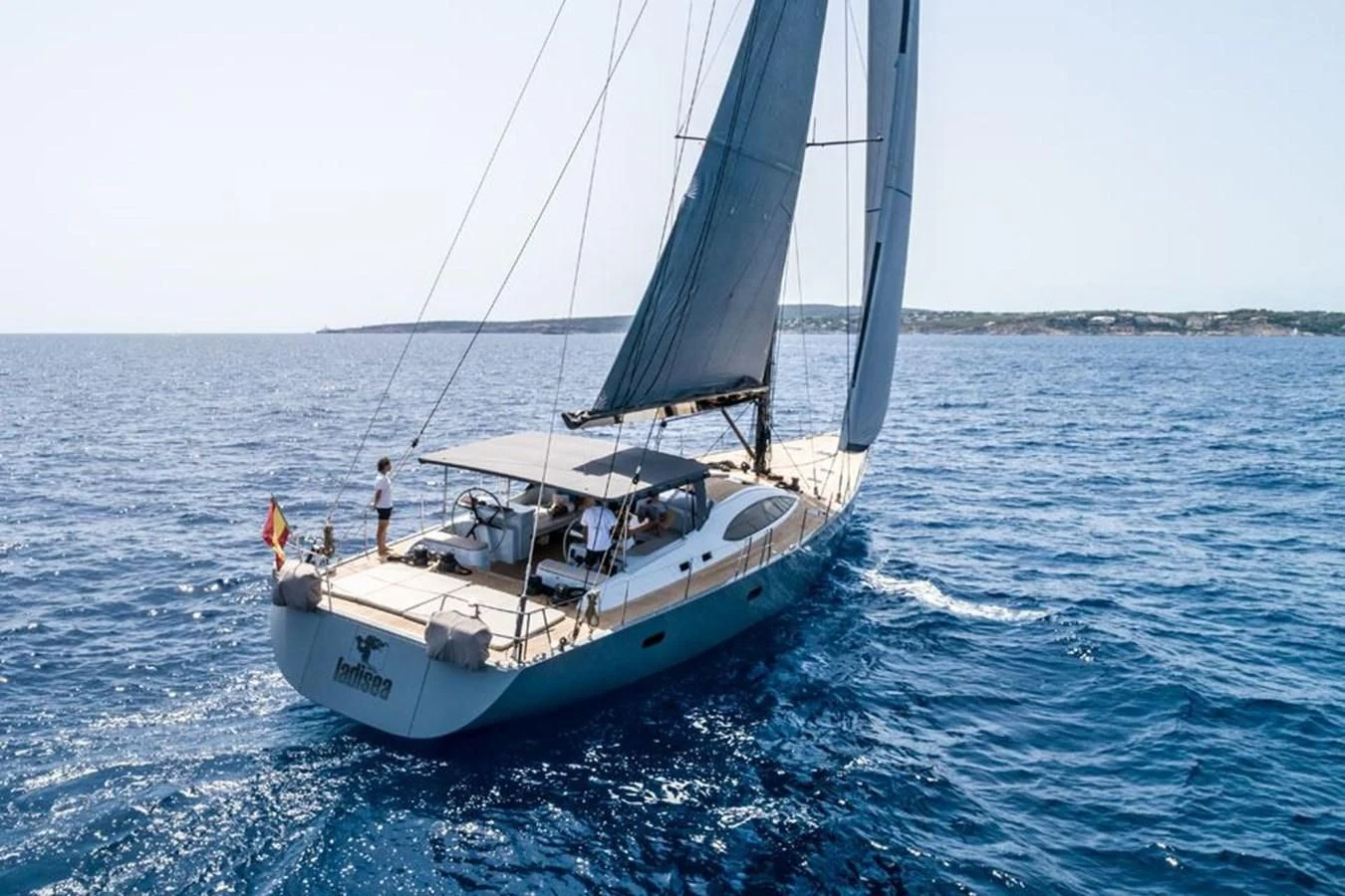 a sailboat on the water aboard KALINDA Yacht for Sale