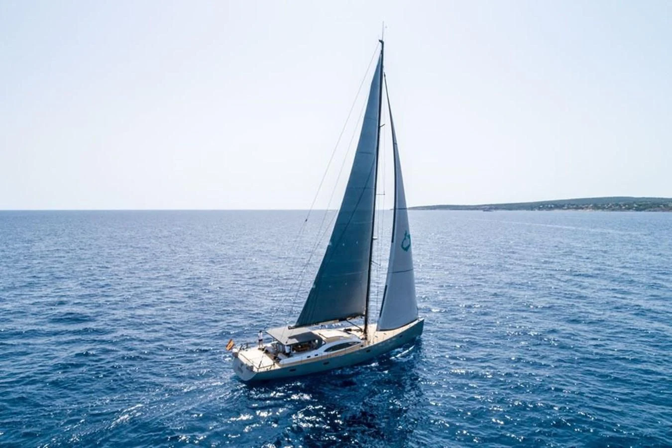 a sailboat on the water aboard KALINDA Yacht for Sale