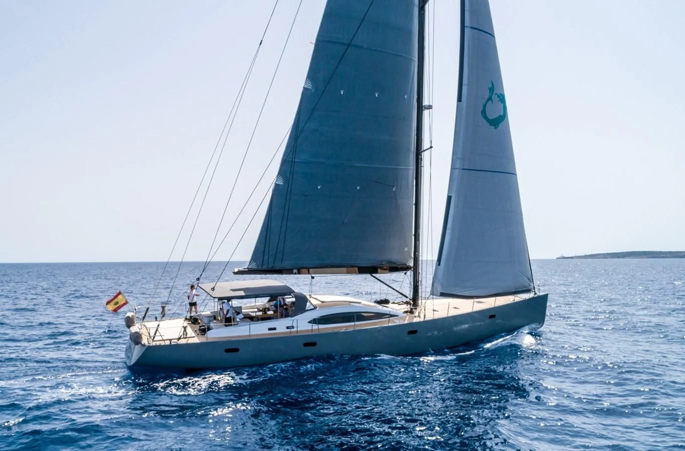 a sailboat on the water aboard KALINDA Yacht for Sale