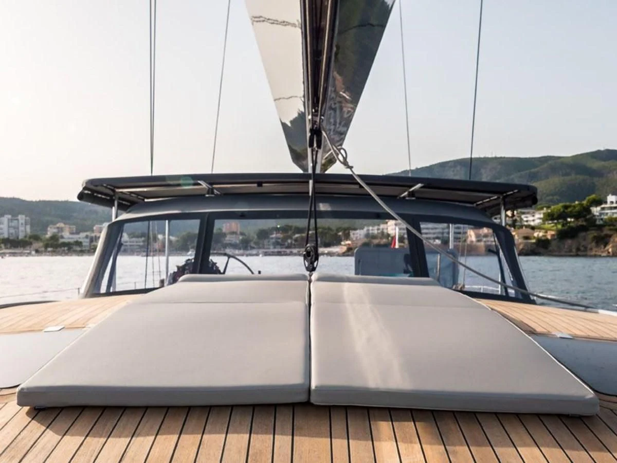 a boat on a deck aboard KALINDA Yacht for Sale