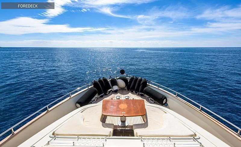 a boat with a large amount of tires on it aboard RUFF ONE II Yacht for Sale