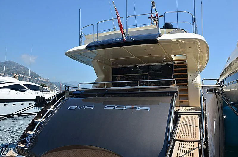 a boat on a dock aboard RUFF ONE II Yacht for Sale