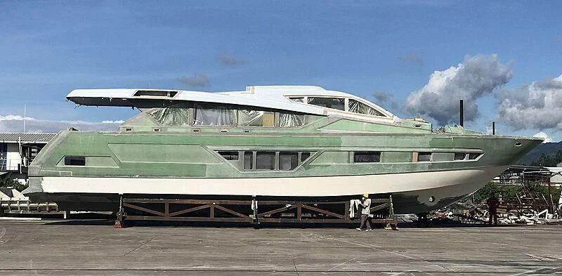 a large ship in a dock aboard LONGREEF 90/01 SX Yacht for Sale
