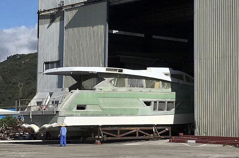 a large white boat aboard LONGREEF 90/01 SX Yacht for Sale