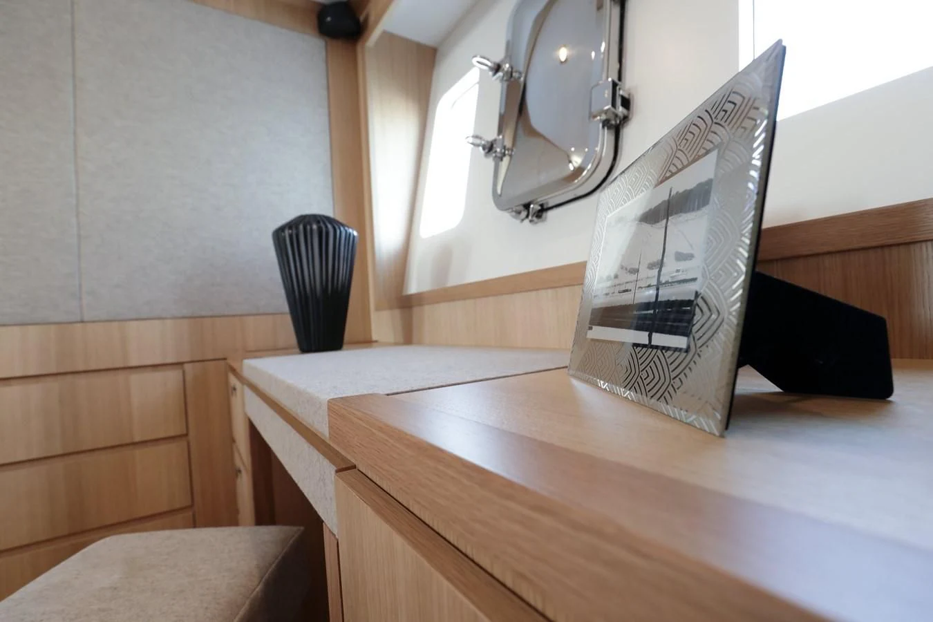 a book on a table aboard ARMONEE Yacht for Sale