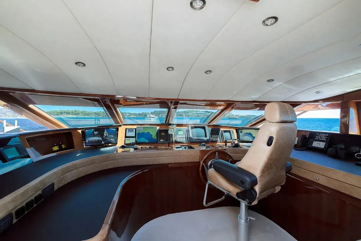 inside of a vehicle aboard THEION Yacht for Sale