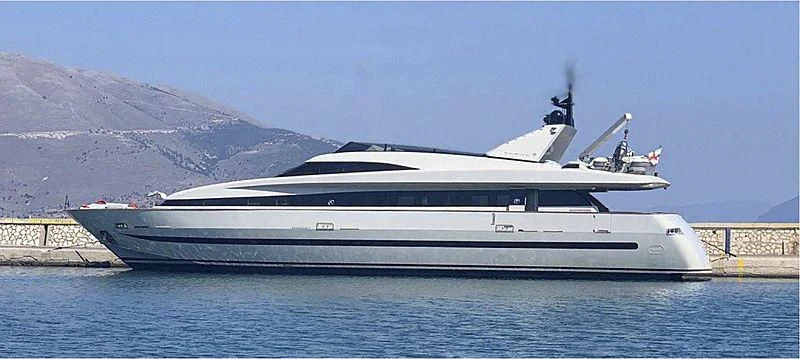 a white yacht on the water aboard THEION Yacht for Sale