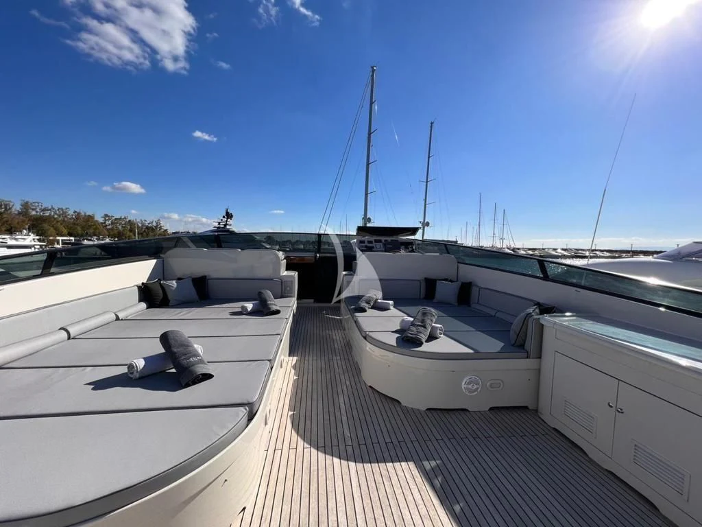 a deck with boats on it aboard THEION Yacht for Sale